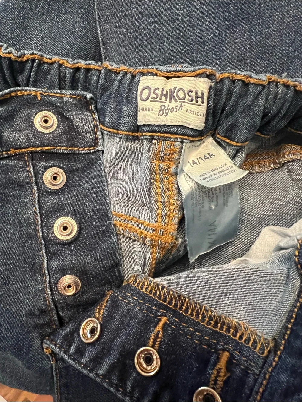 OshKosh B'gosh Dark Blue Skinny Button-Fly Jeans